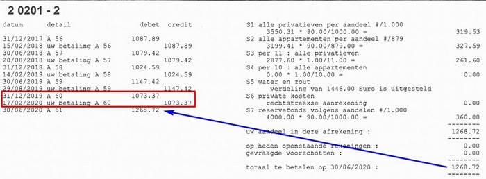 laPlage, afrekeningen, verdeelsleutels